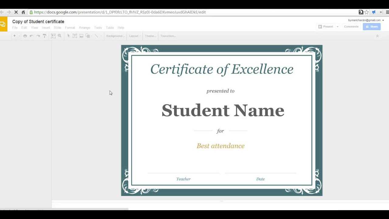 How To Create A Certificate In Google Slides Regarding Track And Field Certificate Templates Free