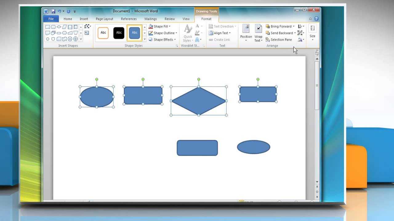 How To Create A Flow Chart In Microsoft® Word 2010 Inside Microsoft Word Flowchart Template