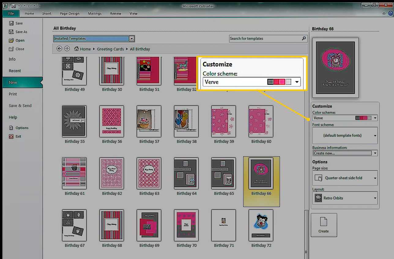 How To Create A Greeting Card In Microsoft Publisher Intended For Birthday Card Publisher Template