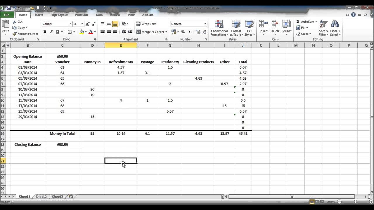How To Create A Petty Cash Template Using Excel – Part 4 In Petty Cash Expense Report Template