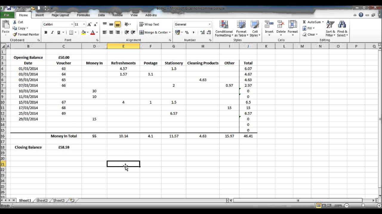 How To Create A Petty Cash Template Using Excel – Part 4 In Petty Cash Expense Report Template