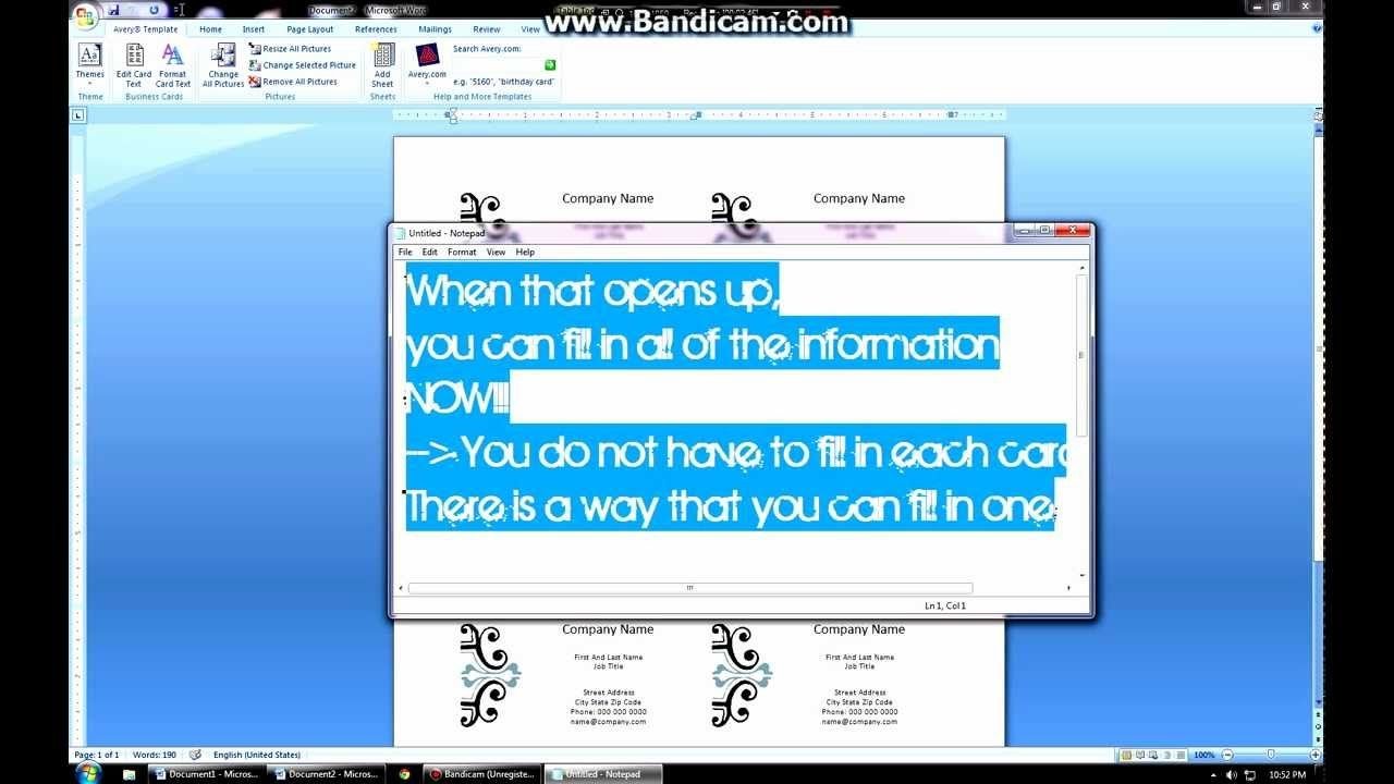 How To Create Business Cards On Microsoft Word 2007 | Diy Intended For Business Card Template For Word 2007