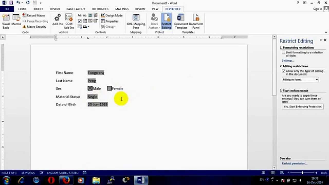 How To Create Fillable Form In Ms Word 2013 Within How To Create A Template In Word 2013