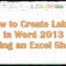 How To Create Labels In Word 2013 Using An Excel Sheet Intended For Word Label Template 16 Per Sheet A4