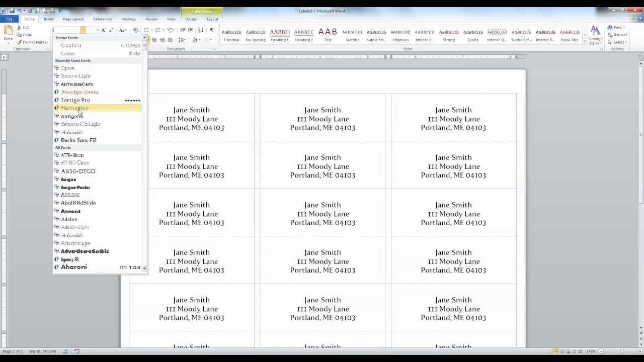 How To Create Labels In Word Regarding Food Label Template Word