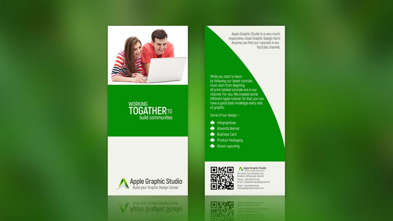How To Create Two Fold Brochure | Photoshop Tutorial Pertaining To Two Fold Brochure Template Psd