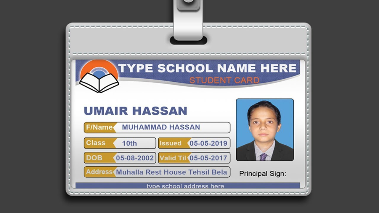 How To Design Id Card In Photoshop + Psd Free Download Pertaining To College Id Card Template Psd