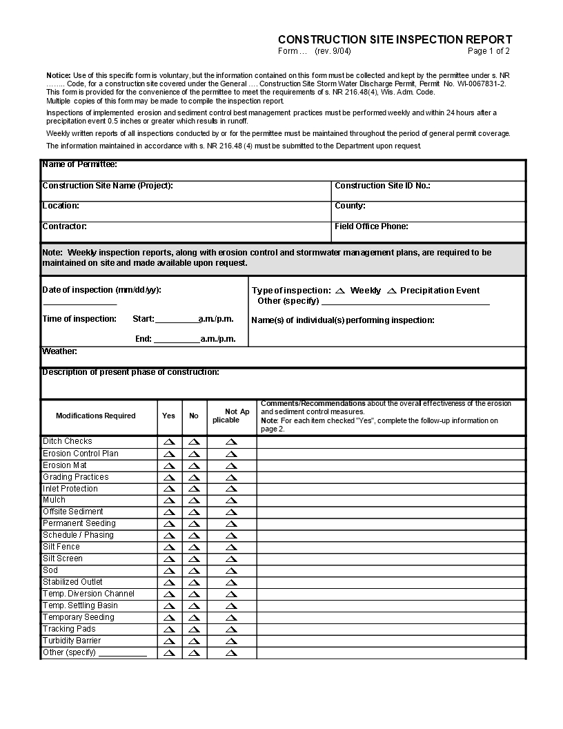 How To Draft A Construction Site Inspection Report? An Easy Pertaining To Construction Deficiency Report Template