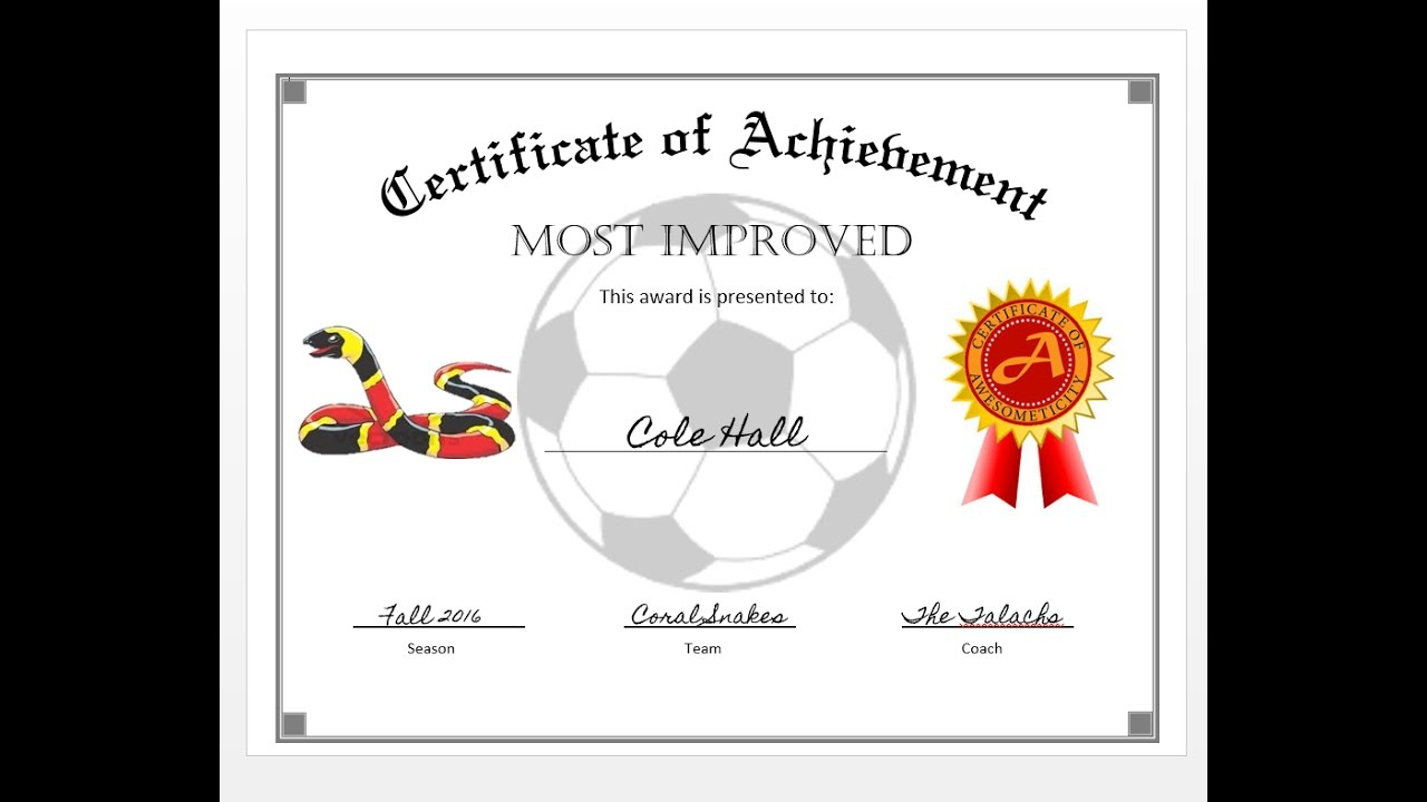 How To Easily Make A Certificate Of Achievement Award With In Certificate Of Attainment Template
