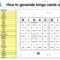 How To Generate Bingo Cards With A List Of Words Within Blank Bingo Card Template Microsoft Word