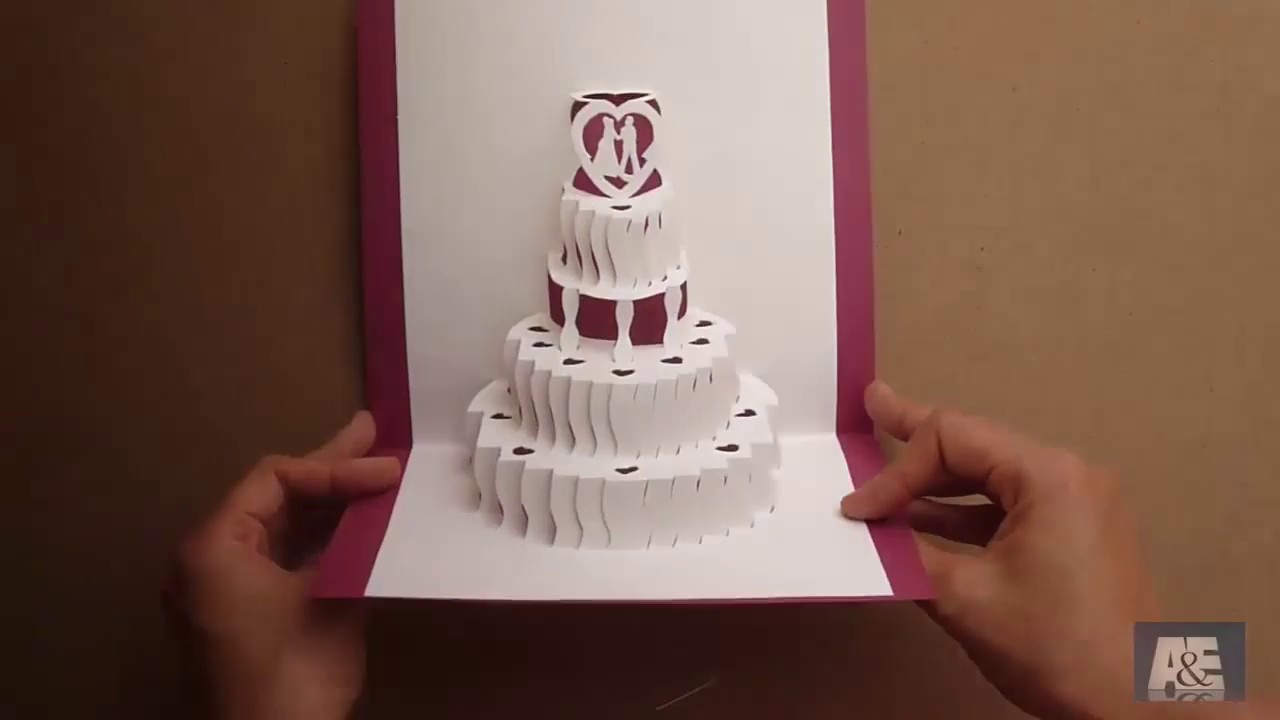 How To Make A Amazing Wedding Cake Pop Up Card Tutorial – Free Template Regarding Wedding Pop Up Card Template Free