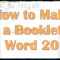 How To Make A Booklet In Word 2013 For Word 2013 Brochure Template