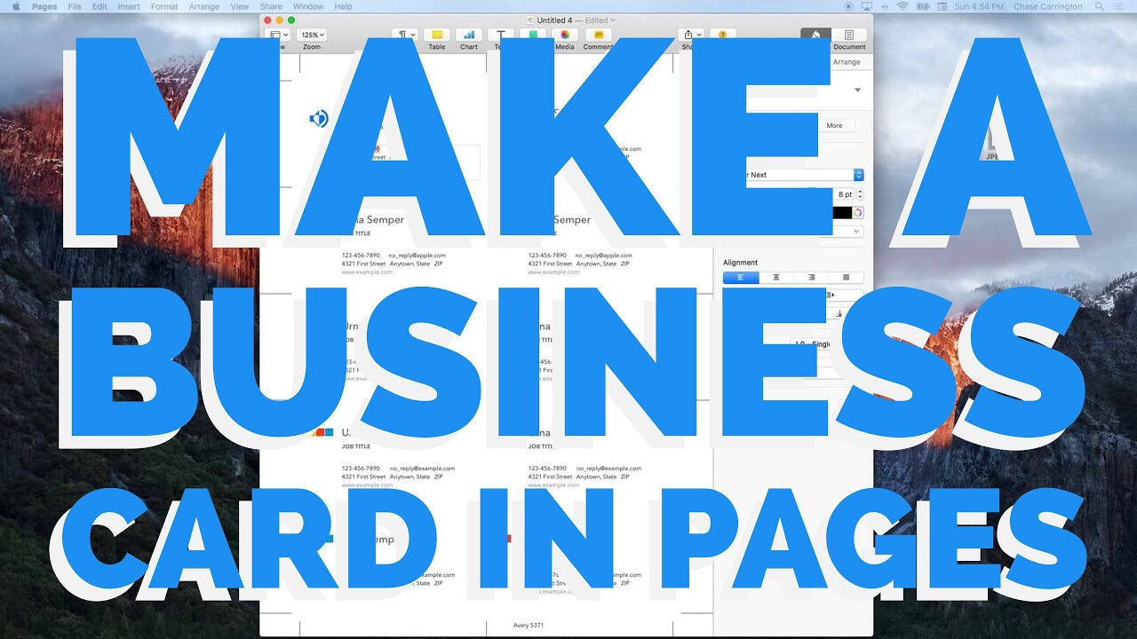 How To Make A Business Card In Pages For Mac (2016) For Business Card Template Pages Mac