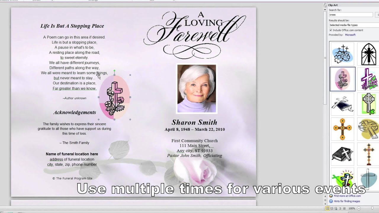 How To Make A Funeral Program In Word For Free Obituary Template For Microsoft Word