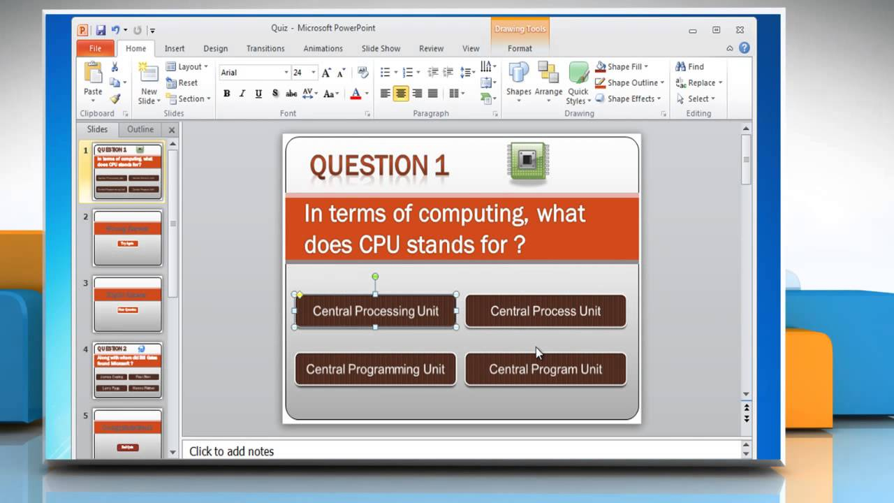 How To Make A Quiz On Powerpoint 2010 Intended For Trivia Powerpoint Template