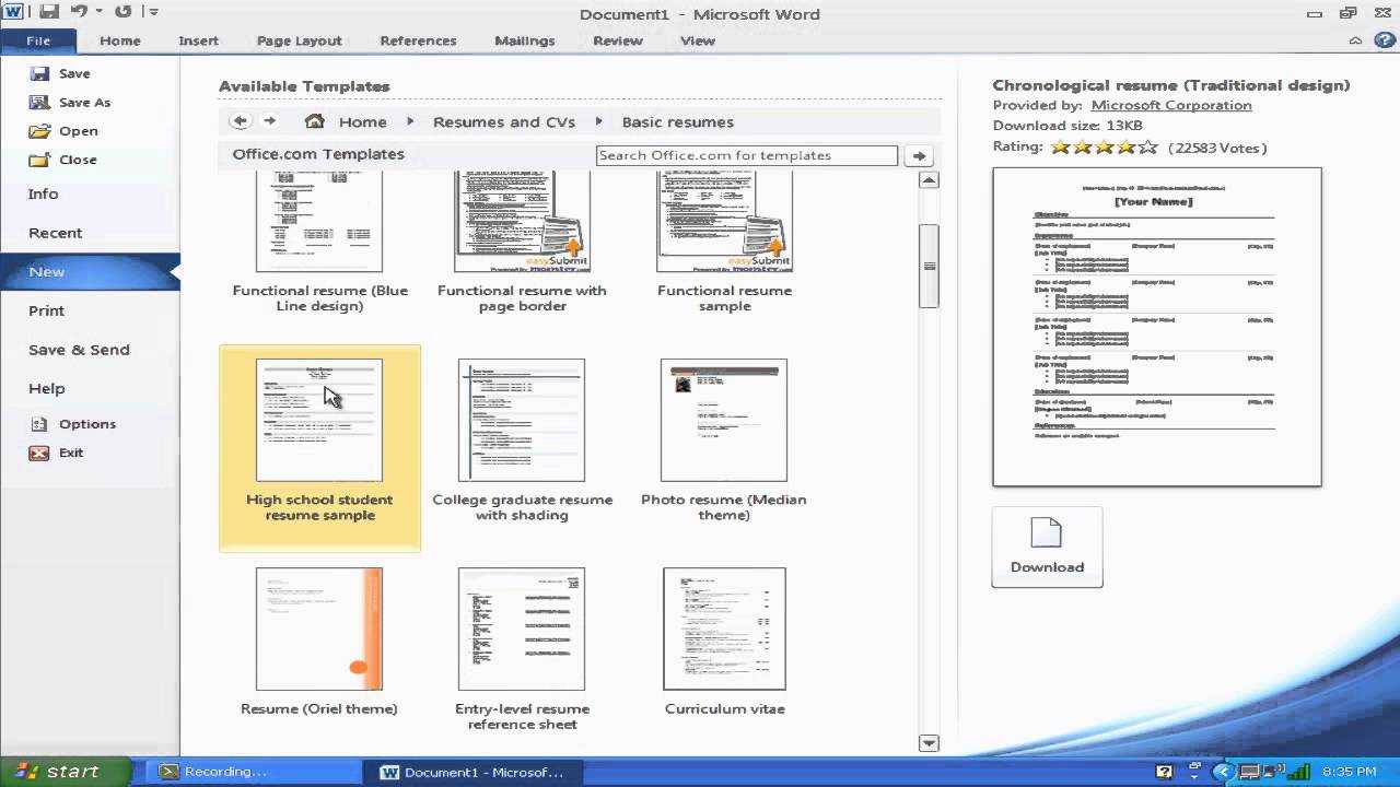 "how To Make A Resume With Microsoft Word 2010" Inside How To Get A Resume Template On Word