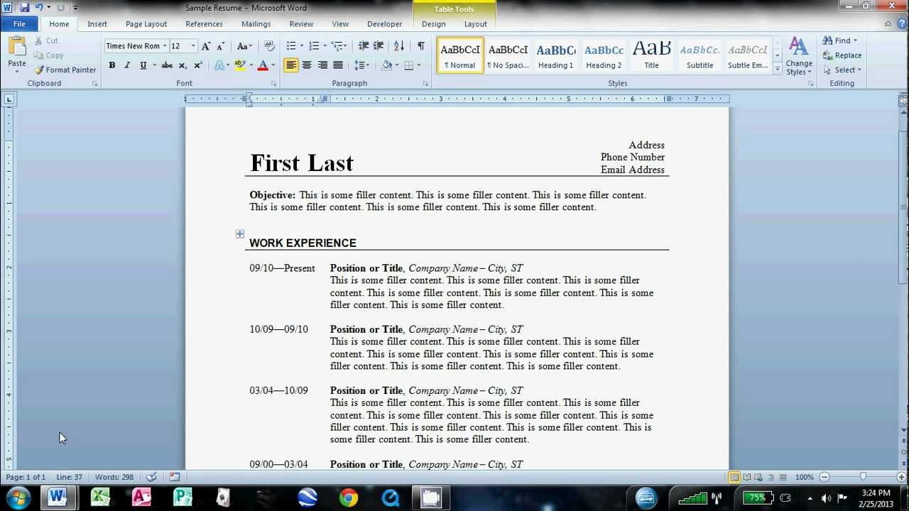 How To Make An Easy Resume In Microsoft Word Within How To Make A Cv Template On Microsoft Word