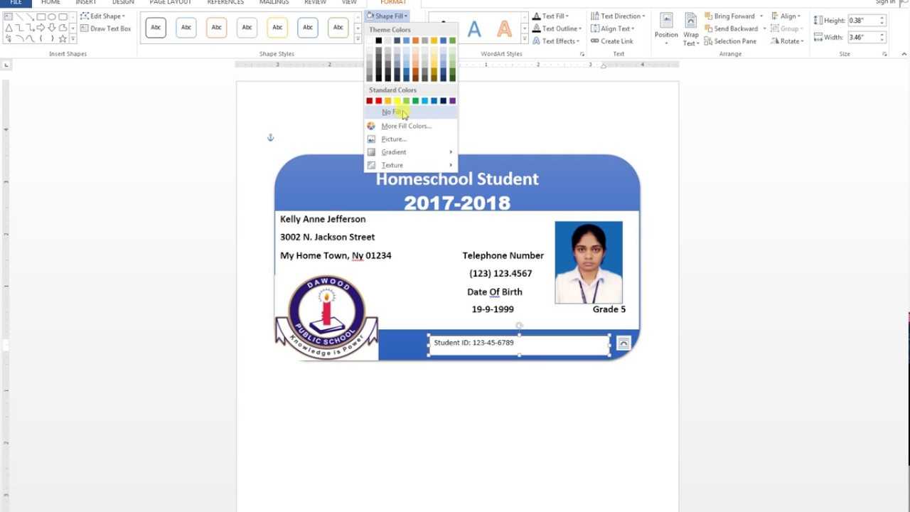 How To Make Id Card Design In Ms Word Urdu Tutorial Inside Employee Card Template Word