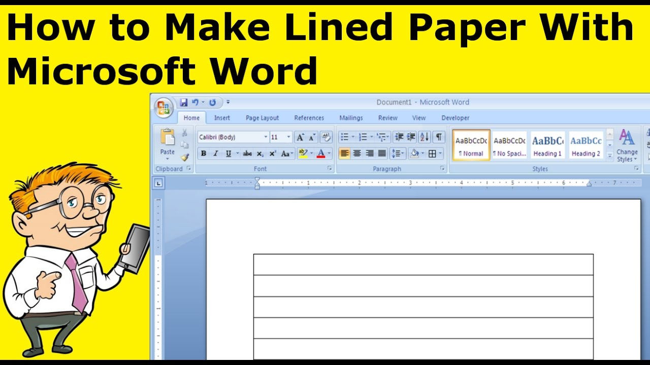 How To Make Lined Paper With Microsoft Word With Notebook Paper Template For Word 2010