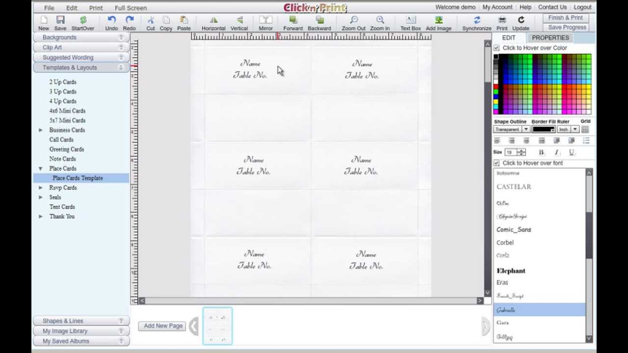 How To Make Place Cards And Rsvp Cards For Free – Geographics With Microsoft Word Place Card Template