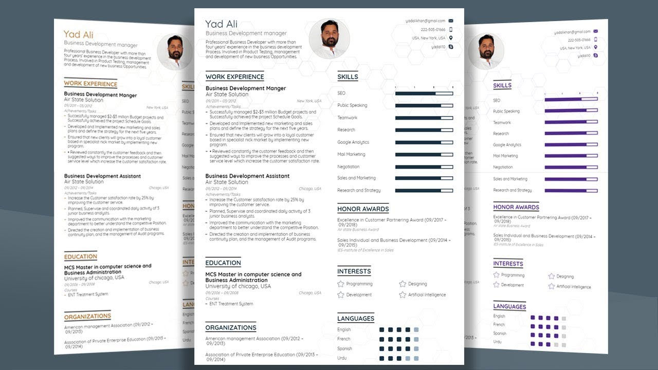 How To Make Professional College Cv / Resume Template With Microsoft Word  2019 In How To Create A Cv Template In Word