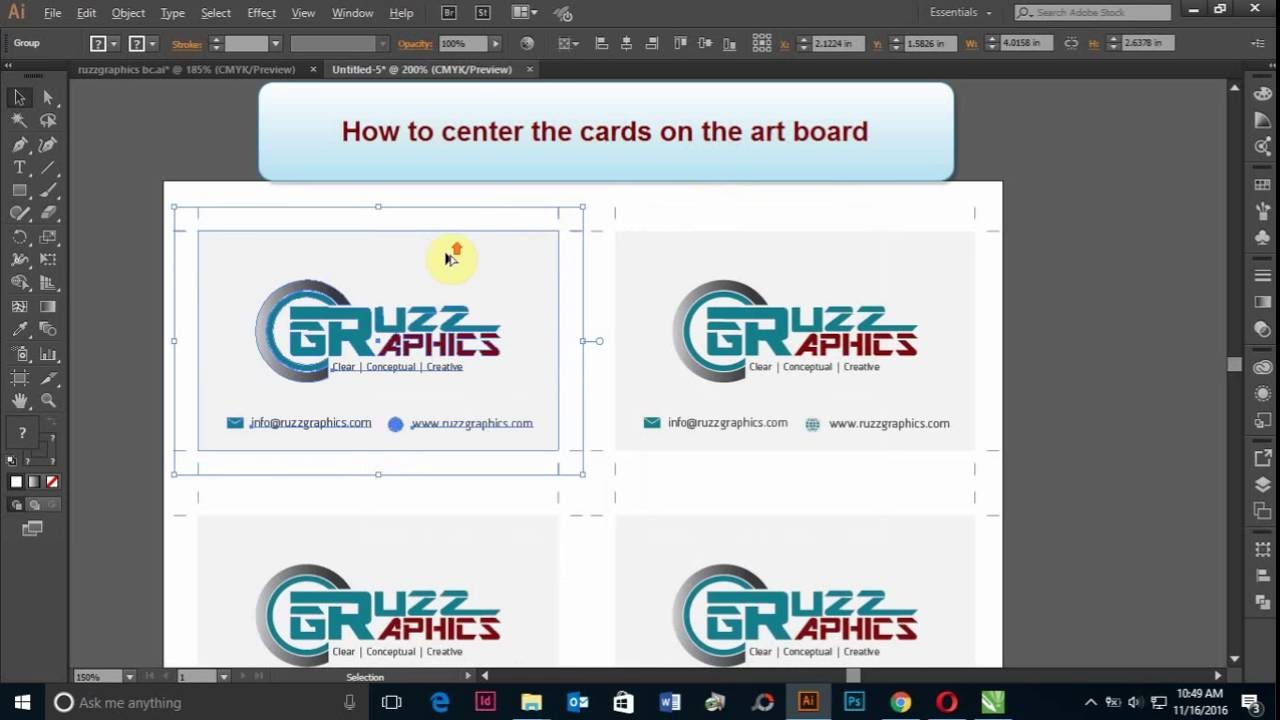 How To Print Double Sided Business Card In Adobe Illustrator With Double Sided Business Card Template Illustrator