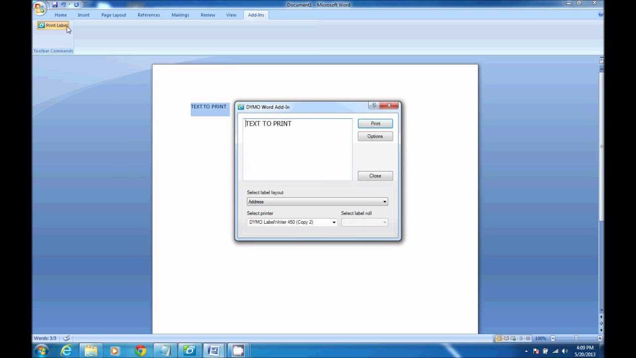 How To Print From Dymo Label Software In Microsoft Word Within Dymo Label Templates For Word