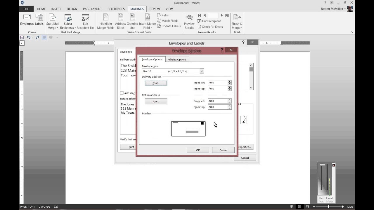 How To Print To Envelopes In Microsoft Word 2013 With Regard To Word 2013 Envelope Template