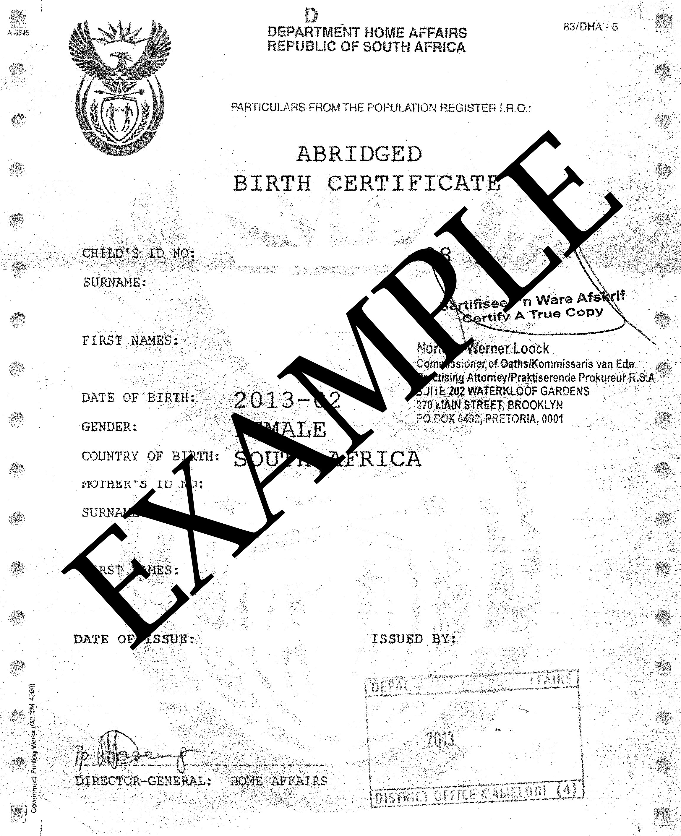 How To Travel With Children Into And Out Of South Africa Throughout South African Birth Certificate Template