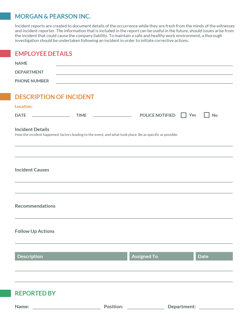 How To Write An Effective Incident Report [Examples + Regarding Generic Incident Report Template