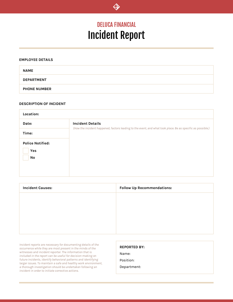 How To Write An Effective Incident Report [Examples + Throughout Customer Incident Report Form Template