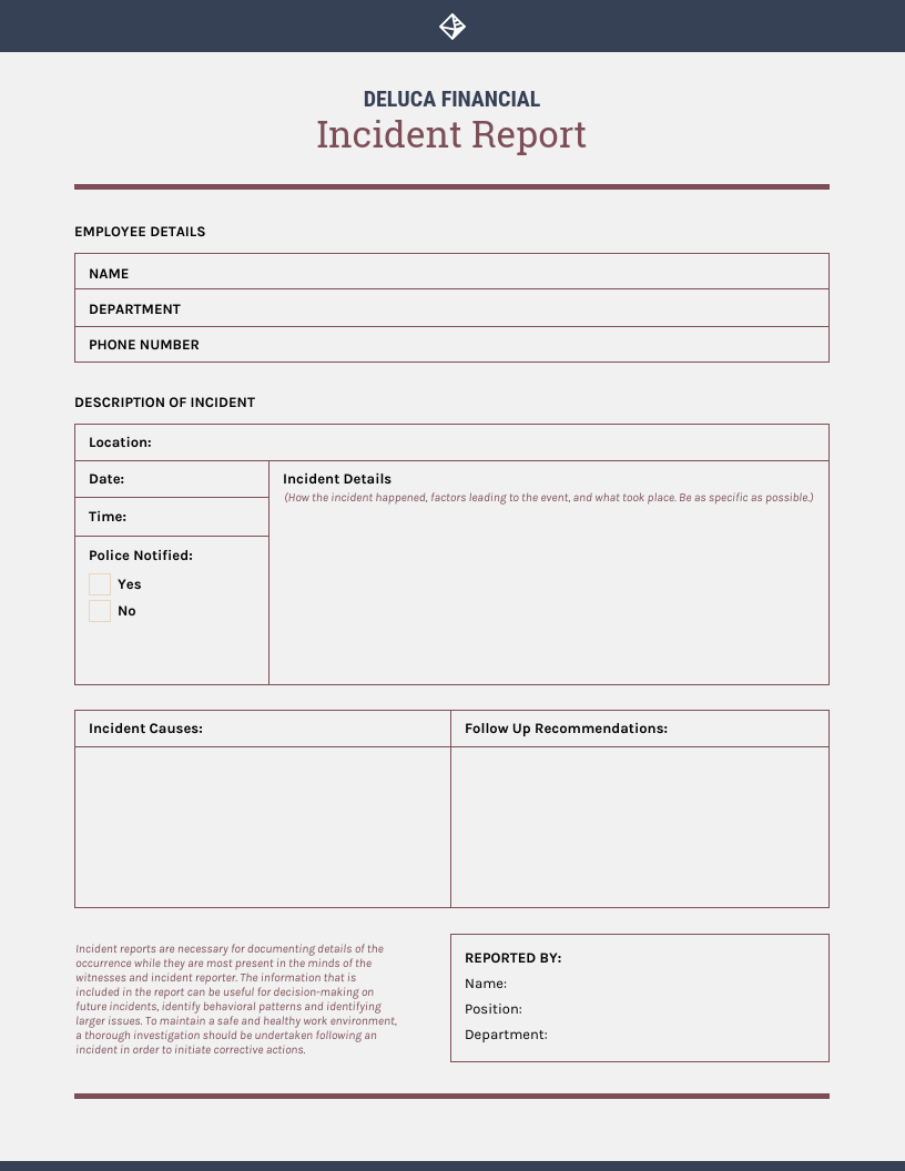 How To Write An Effective Incident Report [Examples + Throughout Incident Hazard Report Form Template