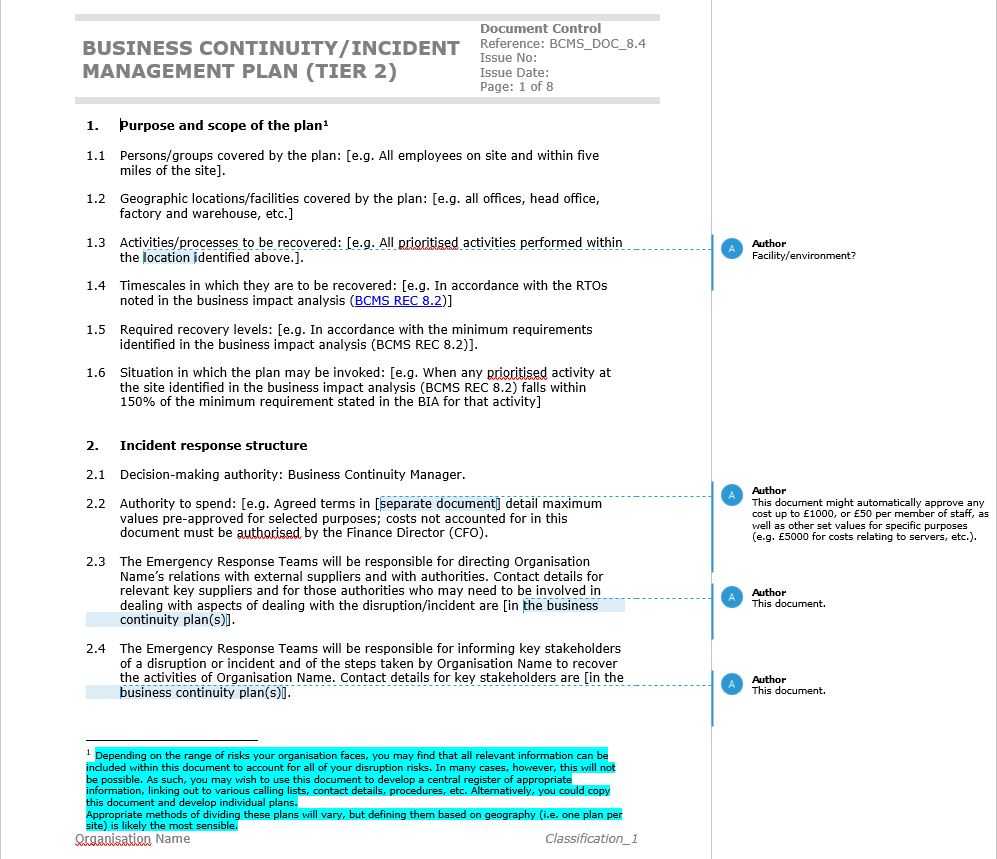 How To Write An Iso 22301 Compliant Business Continuity Plan Inside Pci Dss Gap Analysis Report Template