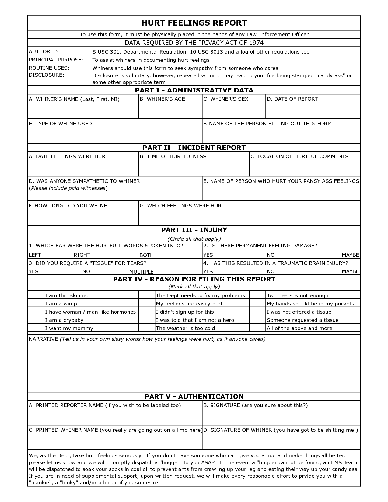 Hurt Feelings Report – Imgur With Hurt Feelings Report Template