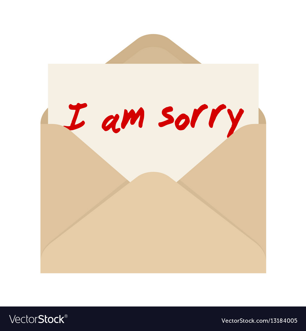 I Am Sorry Card In Brown Envelope The Letter For Sorry Card Template