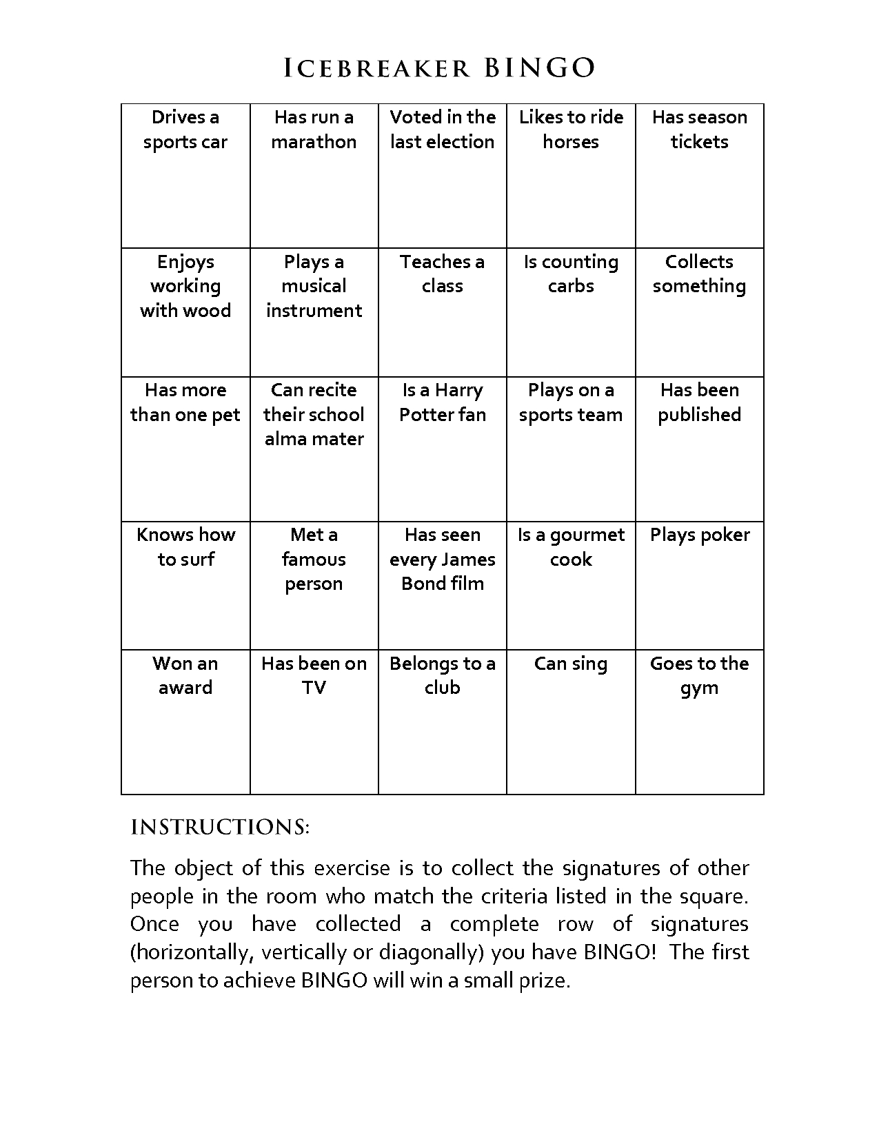 Icebreakers Bingo Template - Google Search | Let's Celebrate Regarding Ice Breaker Bingo Card Template