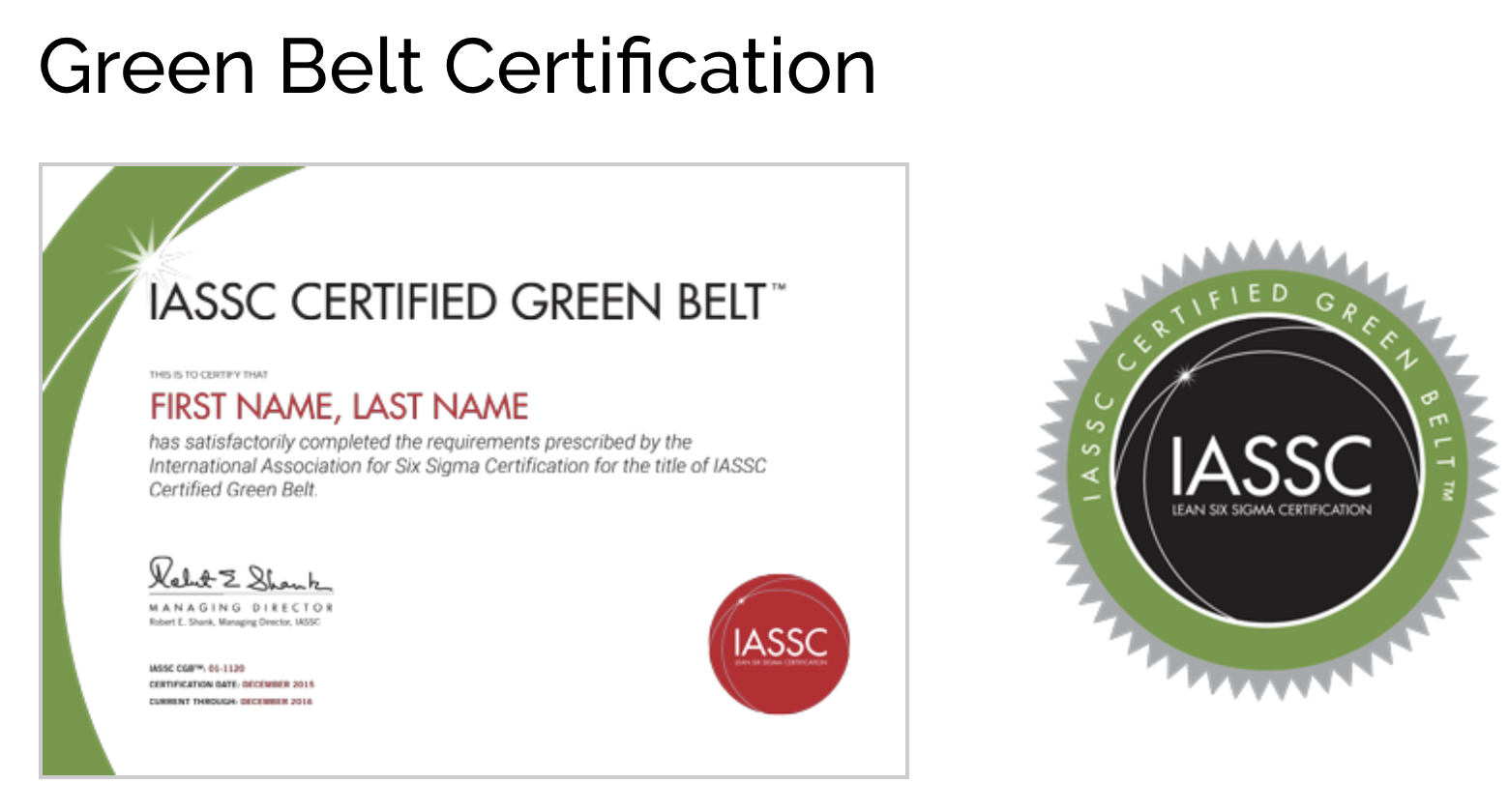 Icgb – Lean Six Sigma Green Belt Online Self Paced – 12 Months E Learning  Access Pertaining To Green Belt Certificate Template