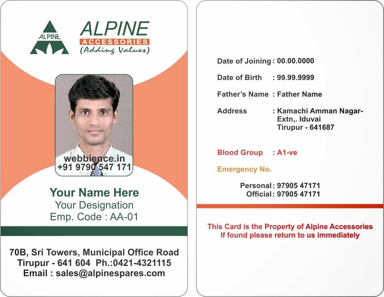 Id Card Sample Format – Corto.foreversammi With Regard To Sample Of Id Card Template