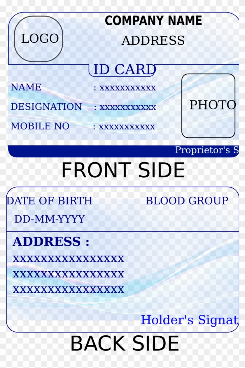 Id Card Template – Identification Card Template Printable Regarding Pvc Id Card Template