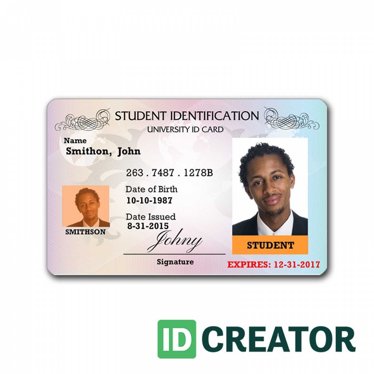 Id Card Template | Madinbelgrade Inside Sample Of Id Card Template