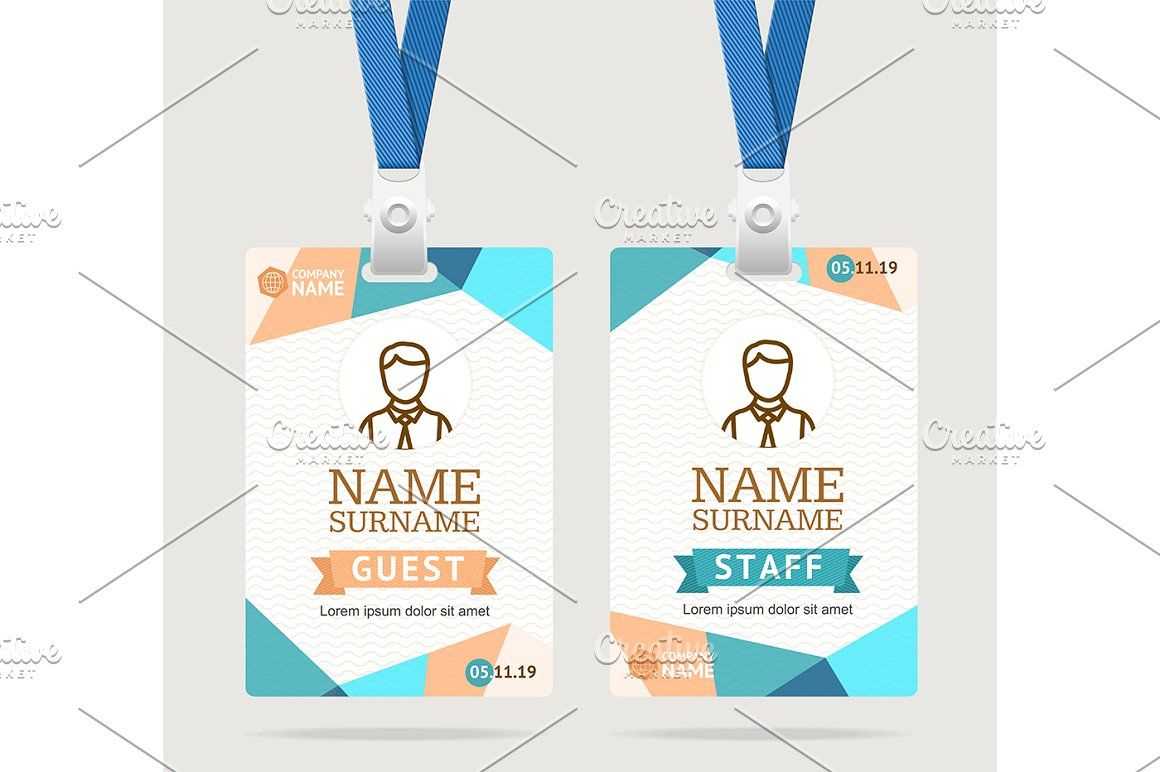 Id Card Template Plastic Badge Id Card Template Abstract Regarding Conference Id Card Template