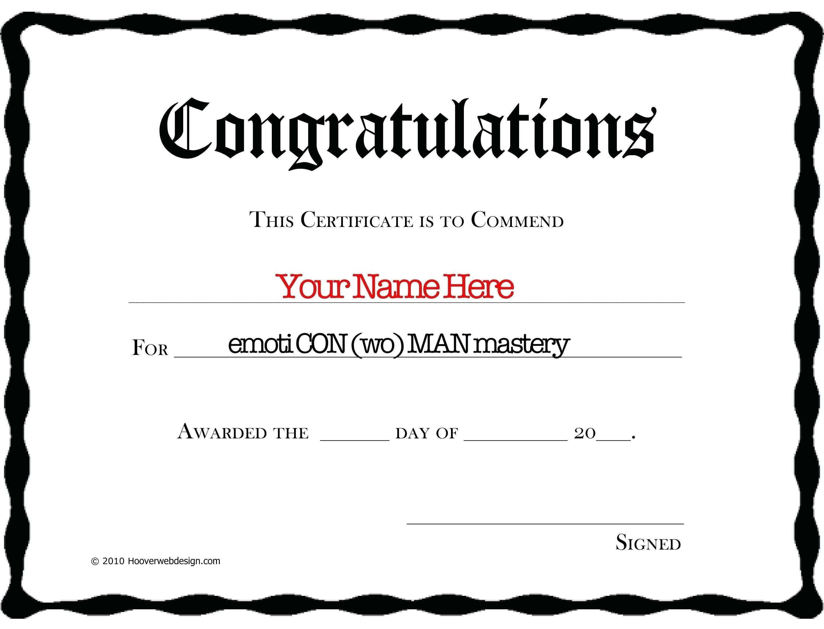 Ideas Collection For Congratulations Certificate Word With Congratulations Certificate Word Template