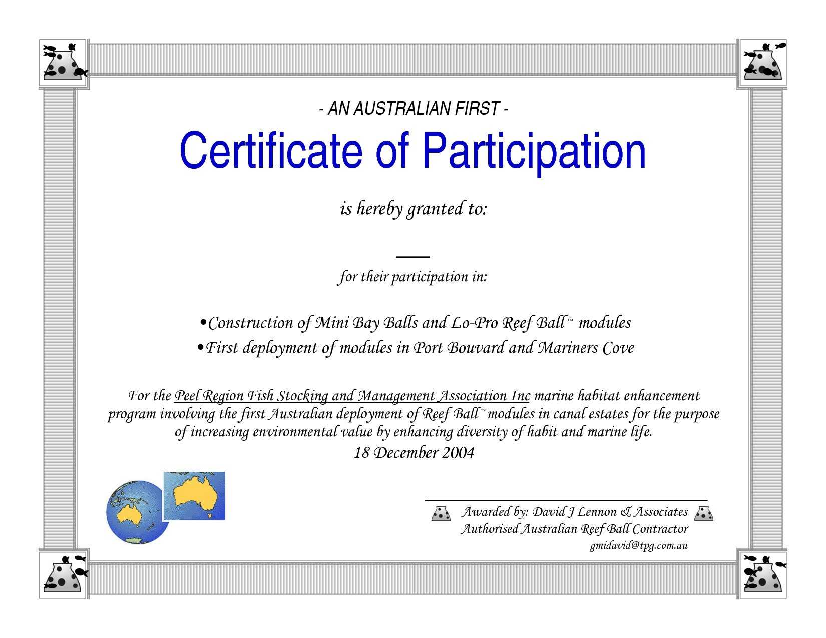 Ideas For Certificate Of Participation Template Pdf Also Inside Certificate Of Participation Template Pdf