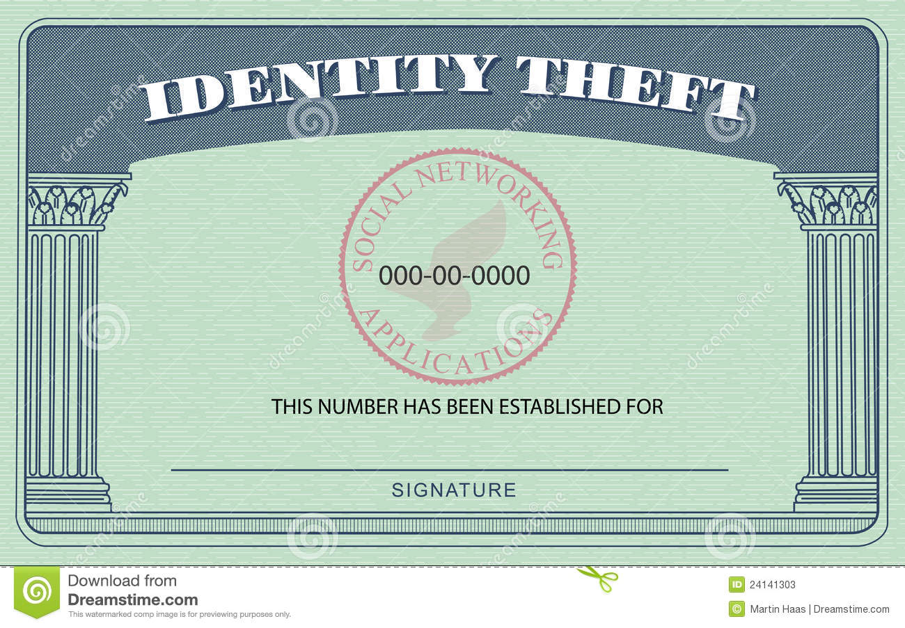 Identity Theft Card Stock Illustration. Illustration Of Regarding Blank Social Security Card Template Download