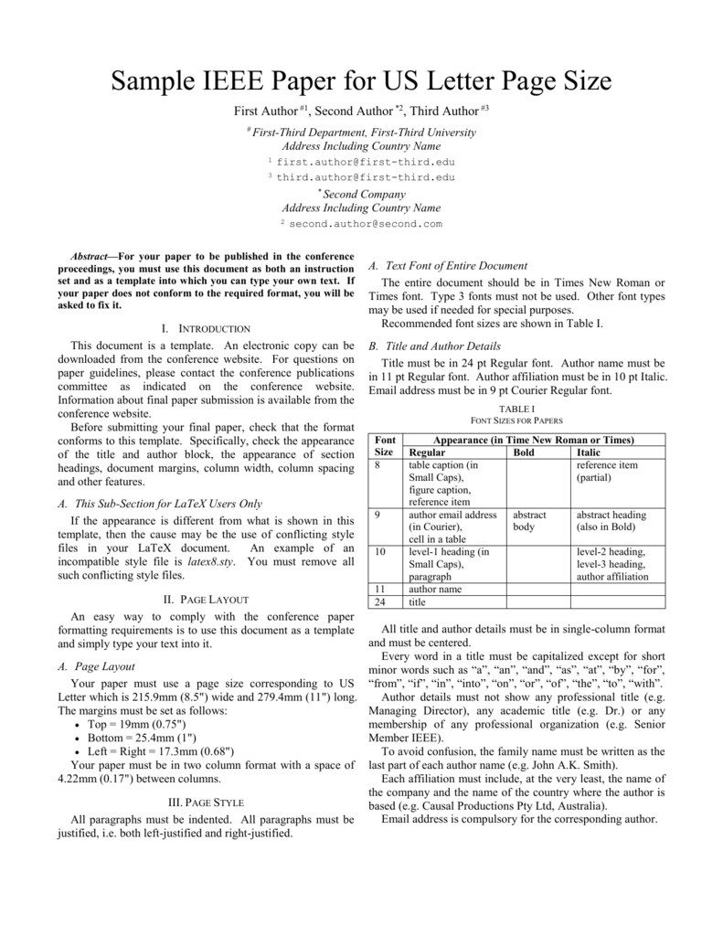Ieee Paper Word Template In Us Letter Page Size (V3) Within Ieee Template Word 2007