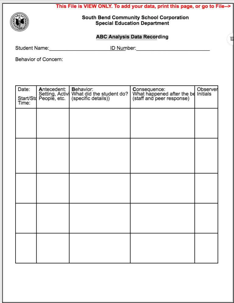 Printable Blank Iep Template