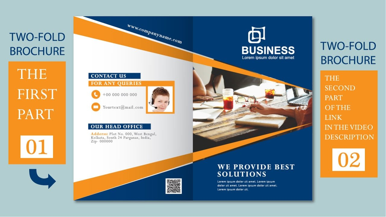 Illustrator Tutorial – Two Fold Business Brochure Template Part 01 Intended For 2 Fold Brochure Template Free