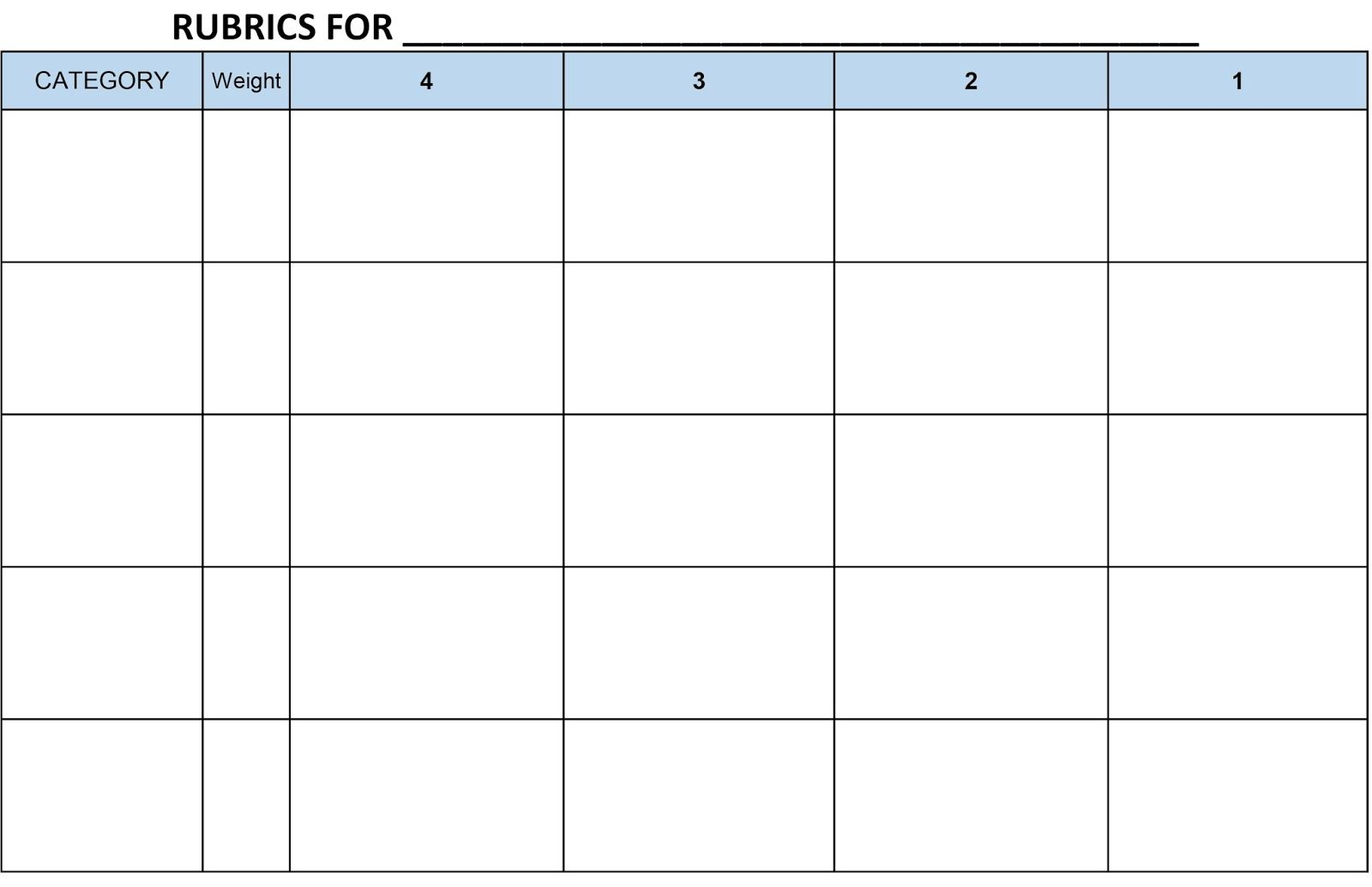 Image Result For Blank Rubric Template Editable | Workin It With Regard To Blank Rubric Template
