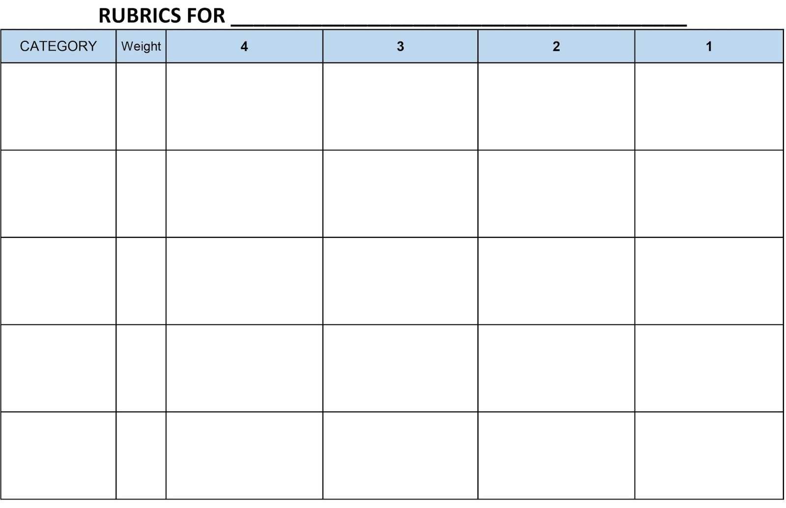 Image Result For Blank Rubric Template Editable | Workin It With Regard To Blank Rubric Template