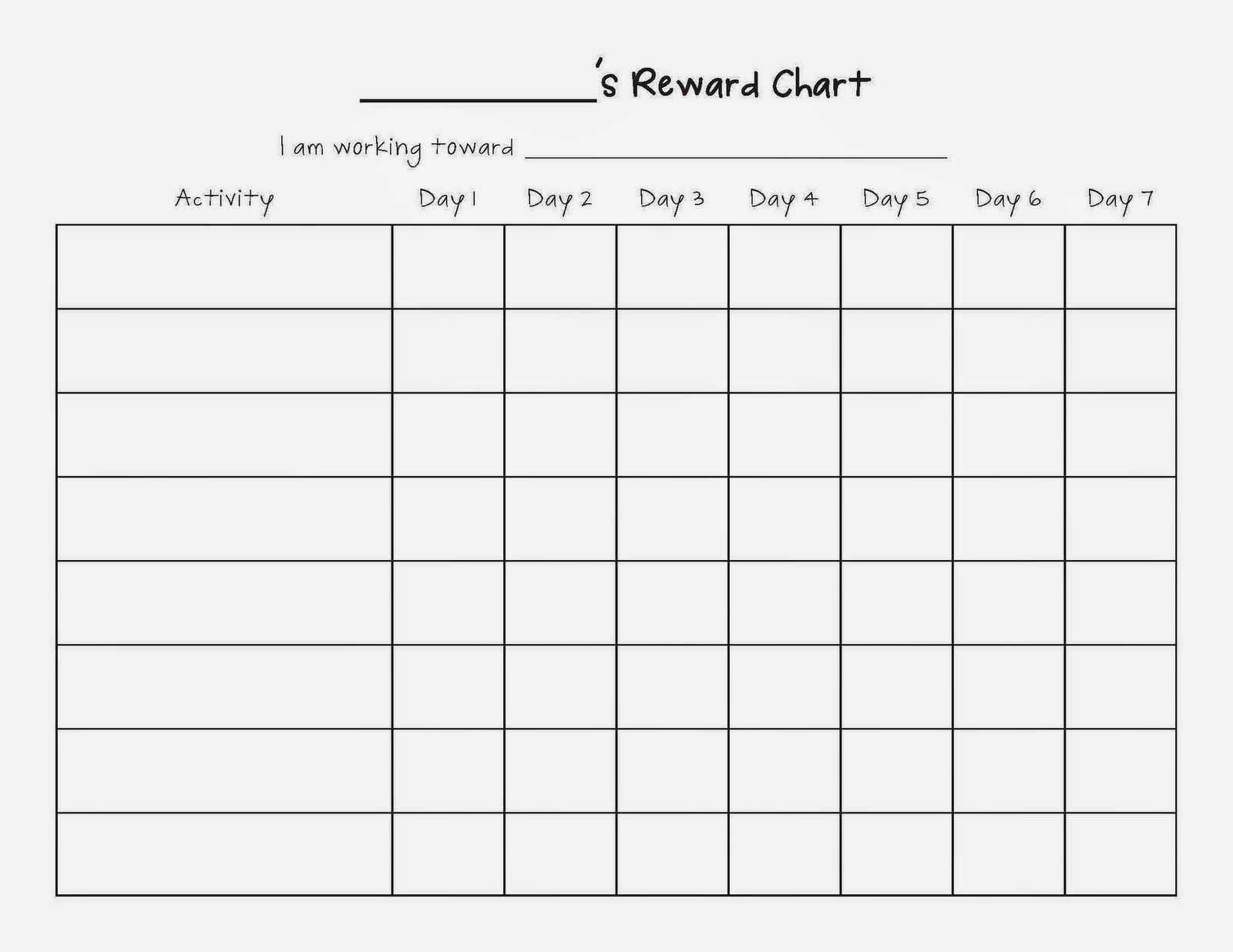 Sticker Charts For Behavior Template